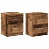 vidaXL Tables de chevet (lot de 2) avec 2 tiroirs bois ancien 40 x 36 x 50 cm