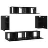 vidaXL Ensemble meuble TV 6 pcs Ch&ecirc;ne noir Bois d'ing&eacute;nierie