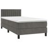 vidaXL Sommier &agrave; lattes de lit avec matelas LED Gris fonc&eacute; 100x200 cm