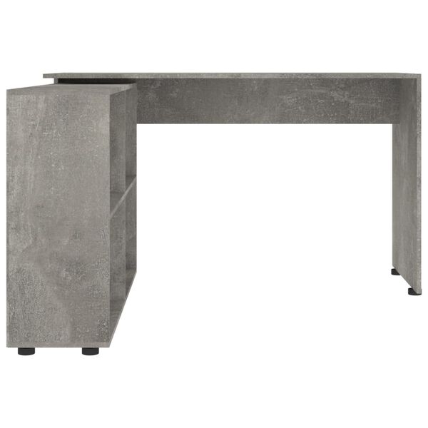 vidaXL Bureau d'angle Gris b&eacute;ton Bois d'ing&eacute;nierie