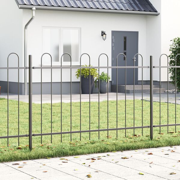 vidaXL Cl&ocirc;ture de jardin Gris 1,7 x 1 m Acier rev&ecirc;tu de poudre