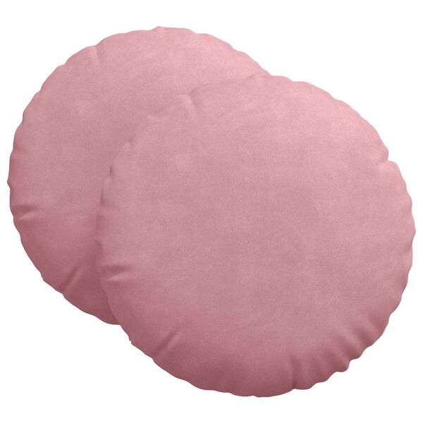 vidaXL Coussins de si&egrave;ge 2 pcs Rose &Oslash; 80 x 29 cm Velours