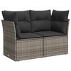 vidaXL Canap&eacute; de jardin 2 places avec coussins gris r&eacute;sine tress&eacute;e