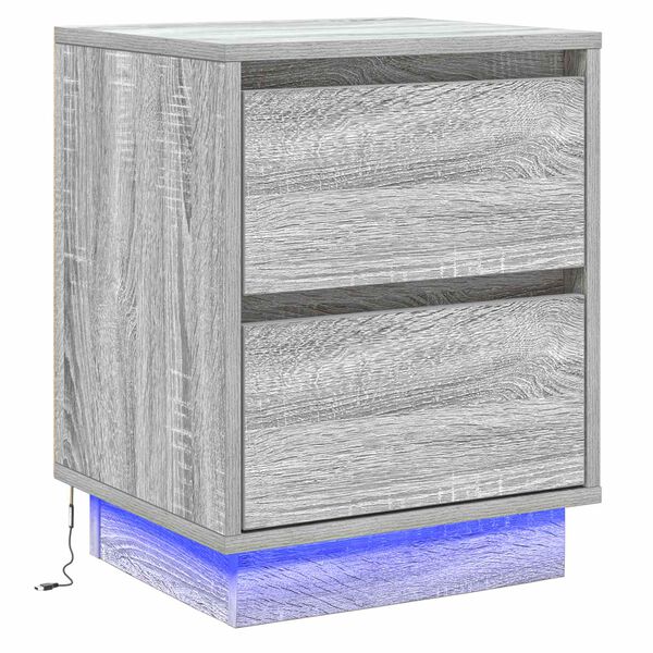 vidaXL Cabinet de chevet Gris 39 x 34,5 x 50 cm Bois d'ing&eacute;nierie