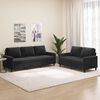 vidaXL Ensemble de canap&eacute;s 2 pcs avec coussins Noir Velours