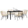 vidaXL Ensemble de salle &agrave; manger pour jardin 5 pcs Marron polyrotin
