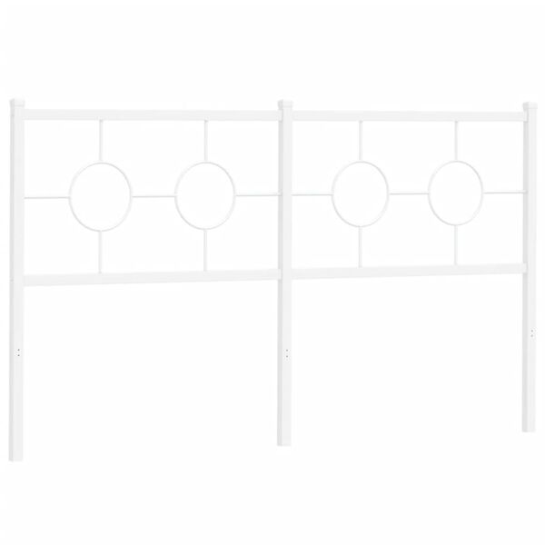 vidaXL T&ecirc;te de lit de remplacement m&eacute;tal blanc 150 cm