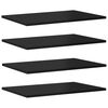 vidaXL Panneaux biblioth&egrave;que 4 pcs Noir brillant 60x40x1,5cm Agglom&eacute;r&eacute;