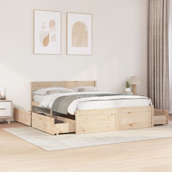 vidaXL Cadre de lit sans matelas 140x200 cm bois massif de pin