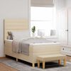 vidaXL Lit &agrave; ressorts avec matelas Cr&egrave;me 90 x 190 cm tissu