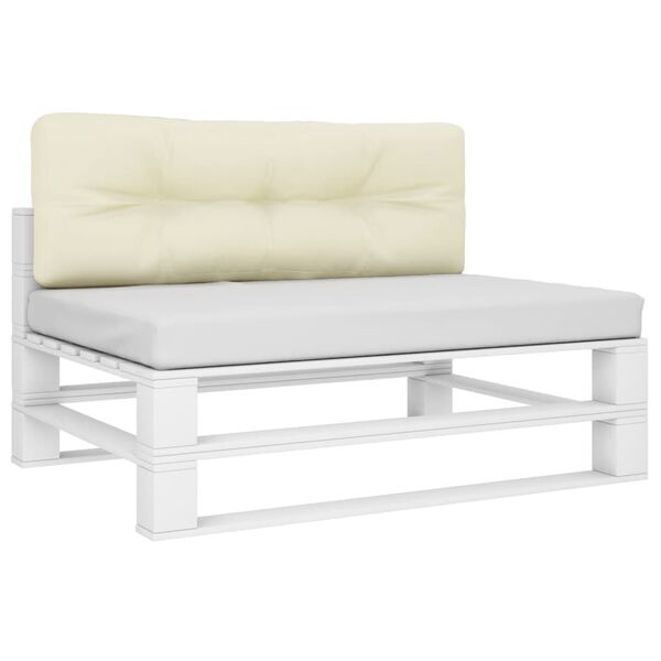 vidaXL Coussin de palette cr&egrave;me 120x40x12 cm tissu