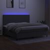 vidaXL Sommier &agrave; lattes de lit et matelas et LED Gris fonc&eacute; 200x200 cm