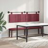 vidaXL T&ecirc;te de lit suspendue Ray&eacute; Bordeaux 190 x 55 x 5 cm tissu