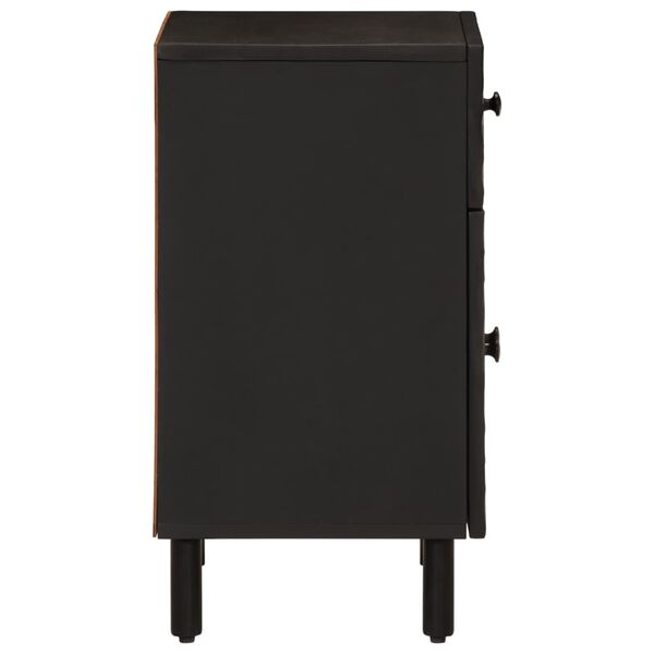vidaXL Table de chevet noir 50x33x60 cm bois de manguier massif