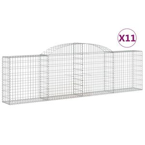 vidaXL Paniers &agrave; gabions arqu&eacute;s 11 pcs 300x30x80/100 cm fer galvanis&eacute;