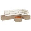 vidaXL Ensemble de canap&eacute; de jardin 6 pc Beige et cr&egrave;me polyrotin
