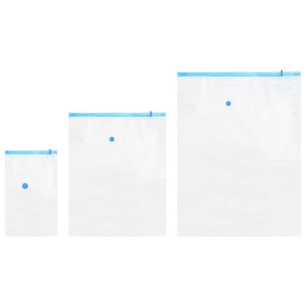 vidaXL Sacs de rangement 10 pcs Transparent et Bleu 130 x 100 cm