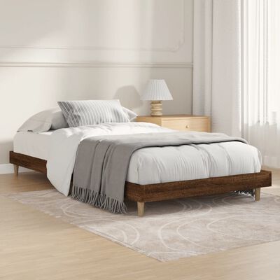 vidaXL Cadre de lit sans matelas chêne marron 90x200cm bois ingénierie