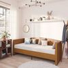 vidaXL Lit avec &eacute;clairage USB Marron Velours 90x200 cm