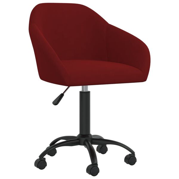 vidaXL Chaises &agrave; manger pivotantes lot de 4 rouge bordeaux velours