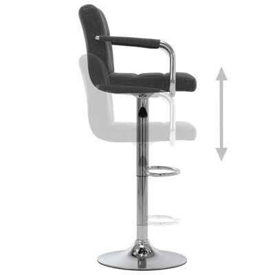 vidaXL Chaises de bar lot de 2 gris foncé tissu