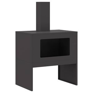 vidaXL Braise Noir 60 x 40 x 96 cm Acier patin&eacute;