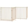 vidaXL Barri&egrave;re pour chien avec porte pliable 4 panneaux 320 cm Bois massif Sapin