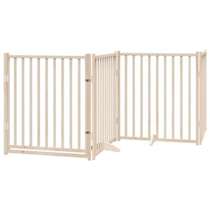 vidaXL Barri&egrave;re pour chien avec porte pliable 4 panneaux 320 cm