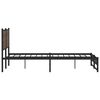 vidaXL Cadre de lit en m&eacute;tal sans matelas ch&ecirc;ne marron 180x200 cm