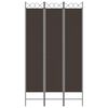 vidaXL Cloison de séparation 3 panneaux Marron 120x220 cm Tissu