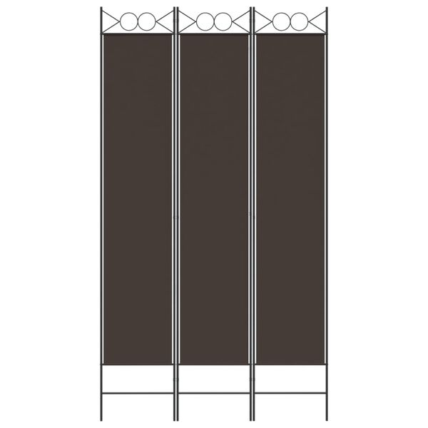 vidaXL Cloison de séparation 3 panneaux Marron 120x220 cm Tissu