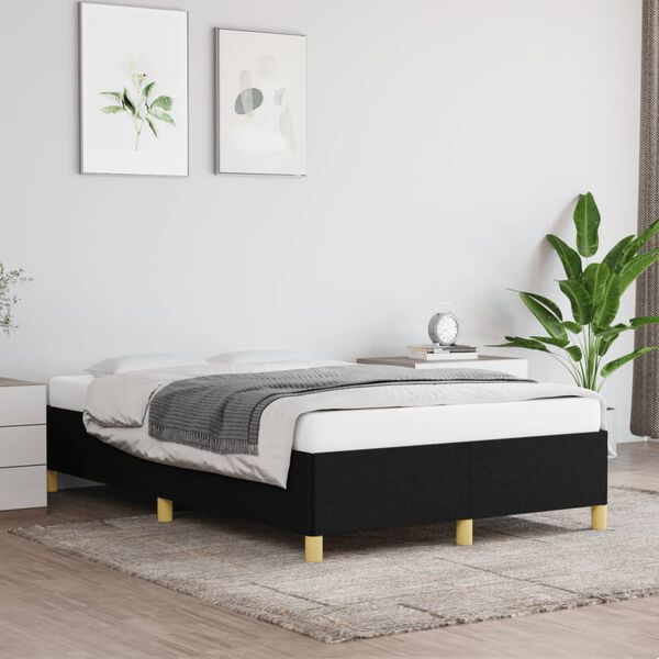 vidaXL Cadre de lit sans matelas noir 120x200 cm tissu