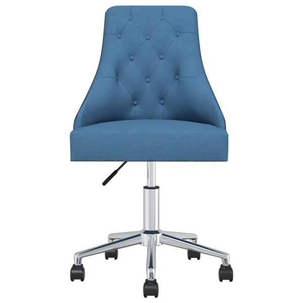 vidaXL Chaise pivotante de salle &agrave; manger Bleu Tissu