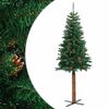 vidaXL Sapin de No&euml;l mince avec bois v&eacute;ritable et c&ocirc;nes vert 180cm PVC