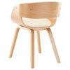 vidaXL Chaise &agrave; manger Cr&egrave;me Bois courb&eacute; et similicuir