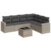 vidaXL Salon de jardin avec coussins 7 pcs gris clair r&eacute;sine tress&eacute;e