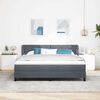 vidaXL Lit &agrave; ressorts avec matelas Gris fonc&eacute; 180 x 200 cm Velours