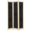vidaXL Cloison de s&eacute;paration 3 panneaux Noir 120x170x4 cm Tissu
