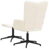 vidaXL Chaise de relaxation avec tabouret Blanc cr&egrave;me Velours