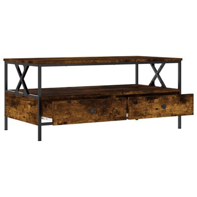 vidaXL Table basse chêne fumé 100x51x45 cm bois d'ingénierie