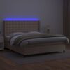 vidaXL Sommier &agrave; lattes de lit matelas LED Cappuccino 180x200 cm