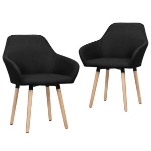 vidaXL Chaises &agrave; manger lot de 2 noir tissu