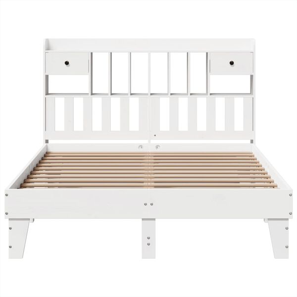 vidaXL Cadre de lit sans matelas blanc 160x200 cm bois de pin massif