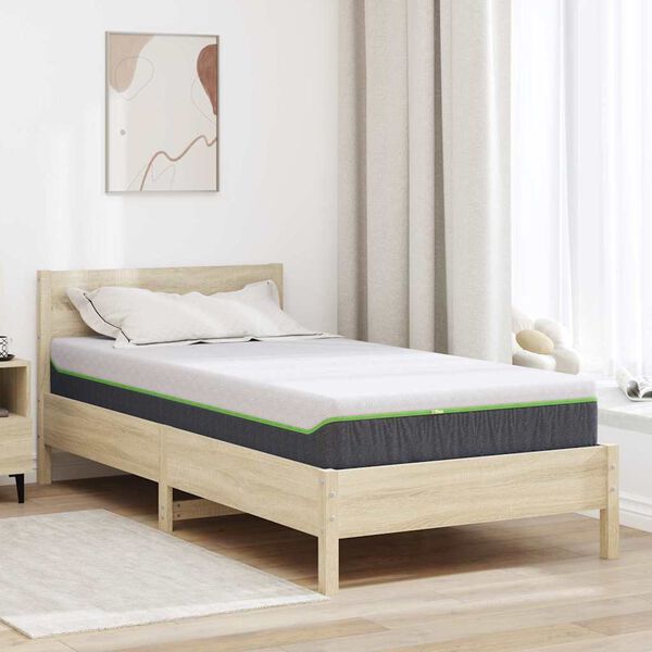 vidaXL Matelas Blanc et Gris 120 x 200 cm Tissu jacquard