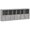 vidaXL Buffet avec lumi&egrave;res LED sonoma gris 283x37x100 cm