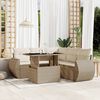 vidaXL Salon de jardin avec coussins 6 pcs beige r&eacute;sine tress&eacute;e