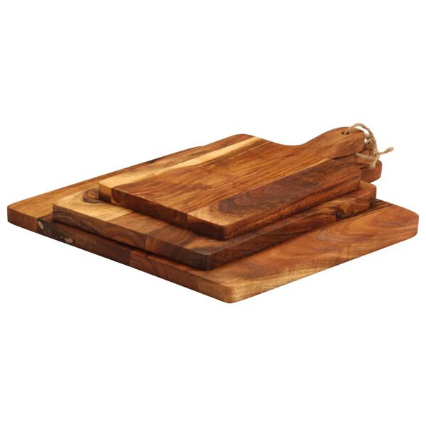 vidaXL Planche &agrave; d&eacute;couper 3 pcs cm bois d'acacia massif