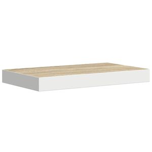 vidaXL &Eacute;tag&egrave;re murale flottante ch&ecirc;ne et blanc 50x23,5x3,8 cm MDF