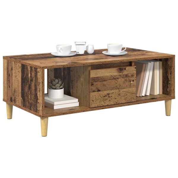 vidaXL Table basse Bois Ancien 90 x 50 x 26,5 cm Bois d'ing&eacute;nierie