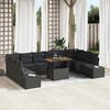 vidaXL Ensemble de canap&eacute; de jardin avec coussin 11 pcs Noir et Marron